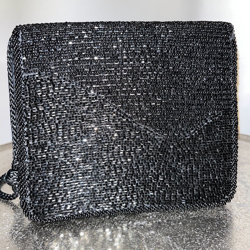 Vintage Diane Von Furstenberg Beaded Crossbody Evening Clutch Purse - Picture 3 of 16